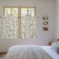 thumbnail image 3 of Spring Flowers Kitchen Curtains 54 Inch Length, Yellow Pink Floral Leaves Vintage Country Plants Tiers Curtains for Bathroom Bedroom Cafe, Light Filtering Window Treatment Drapes 2 Panels 42"Wx54"L, 3 of 8