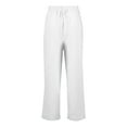thumbnail image 5 of Kopltyrfg Women's Summer Casual Linen Pants Straight Leg Petite Pants Drawstring Elastic Waist Palazzo Pants with Pockets White 2XL, 5 of 5