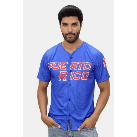 Puerto Rico Baseball Jersey Boricua 21 Blue