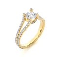 thumbnail image 2 of Natural 1.50 Carat Moissanite Split Shank Engagement Ring in (G-H, I2-I3), 14K Yellow Gold Plated, Promise Ring, 2 of 5