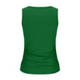 thumbnail image 4 of Htigea Women's High Neck Tank Top 2025 Summer Casual Ribbed Knit Slim Fitted Basic Textured Sleeveless Shirts Today Sales Army Green,2XL, 4 of 6