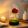 thumbnail image 5 of Handmade Crochet Flower Night Light, LED Knitted Flower Lamp Dome, Warm Glow Bedroom Desktop Decor Gift For Women Mom Girls Birthday, 5.12x2.76x2.76 Inch, 5 of 7