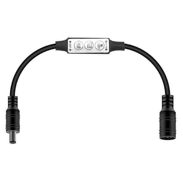Low-profile Inline Controller Mini 3 Key Dimmer Switch for LED Strip Light Black