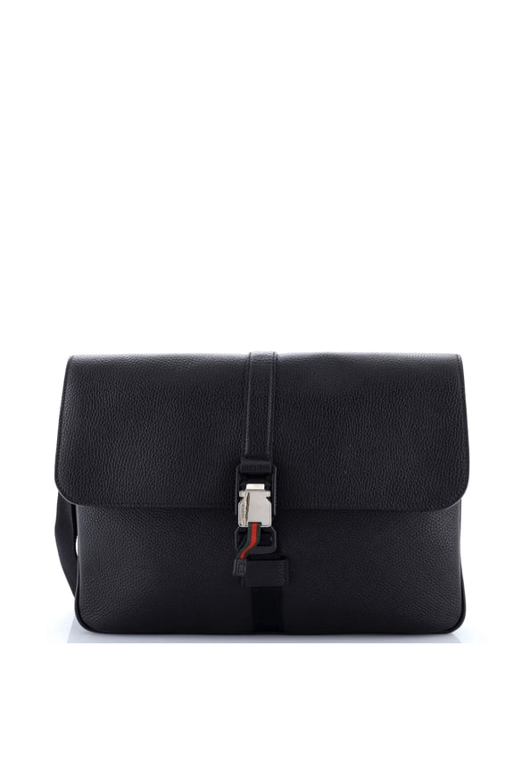 Pre-Owned Web Buckle Wristlet Briefcase Leather By Rebag