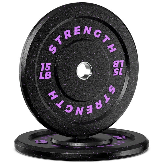 GIKPAL 30lb 2-inch Olympic Weight Plates, Durable Recycled Rubber - Low Noise & Floor Protection - Quick Identification, 10lb to 55lb Weights - Ideal for Weightlifting & CrossFit