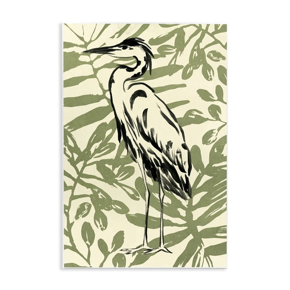 Stupell Industries Brushed Heron Portrait Animals & Insects Painting Unframed Art Print Wall Art, 10 x 15