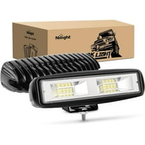 Nilight Side Shooter LED Pods 2PCS 6.5 Inch 60W Flood Spot Beam Combo Light Bar Fog Driving Lights Work Lighting for Truck ATV UTV Boat