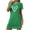 Green, variant on Women's Nightgown Short Sleeve Sleepwear Comfy Sleepshirts Pleated Scoopneck Nightshirt Black XXL