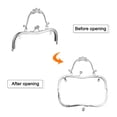 thumbnail image 5 of Uxcell Metal Purse Frames, 8.07" 2Pack Kiss Lock Clasp Frame for Coin Bags DIY, Silver, 5 of 6