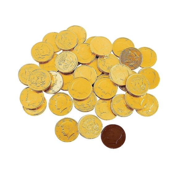 Fun Express Gold Chocolate Coin Candy 1-Pound 60 Pieces