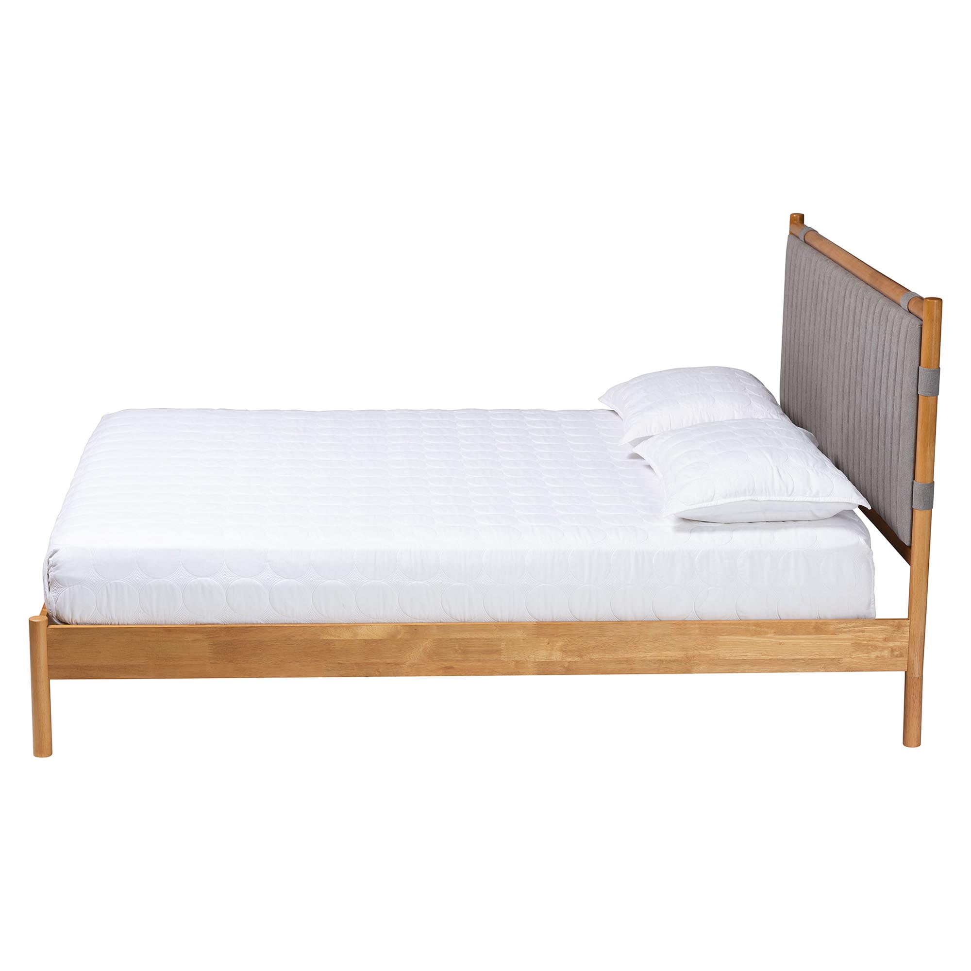 Baxton Studio Jaiana Mid-Century Platform Bed, Queen, Oak Brown