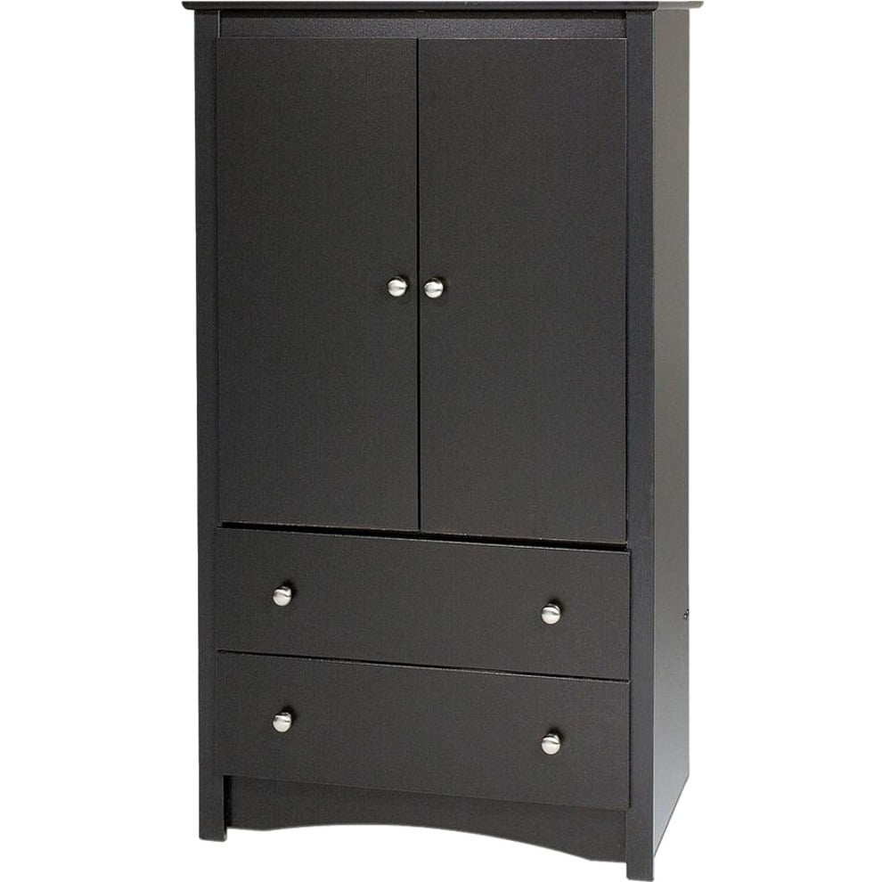 58.75-In Bedroom Wooden Wardrobe TV Closet Storage Cabinet Armoire New Black 