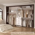 thumbnail image 2 of iSunirm 120'' Closet System, 10 Ft Heavy Duty Closet Organizer System with 3 Drawers & 3 Shelf Towers, White, 2 of 9