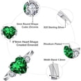 thumbnail image 2 of Women's Created Green Emerald 925 Sterling Silver Heart Promise Ring Size 5-10, 2 of 5