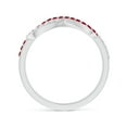 thumbnail image 5 of ANGARA Natural Encrusted Ruby and Diamond Infinity Knot Ring in 14K White Gold for Women (Size-1.3mm) | July Birthstone, Birthday, Anniversary, Jewelry Gift for Women | Natural Ruby Ring, 5 of 8
