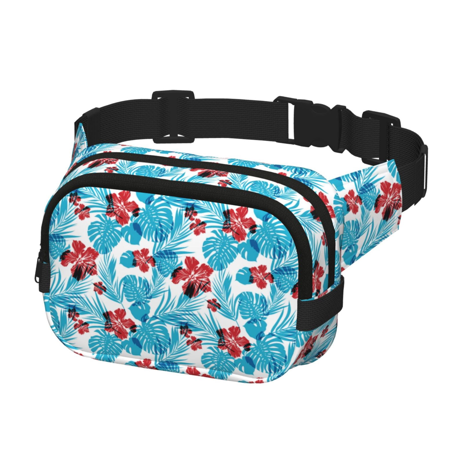 Hirioo Hawaiian Style for Double Layer Waist Bag Adjustable Fanny Pack For Travel Running Hiking
