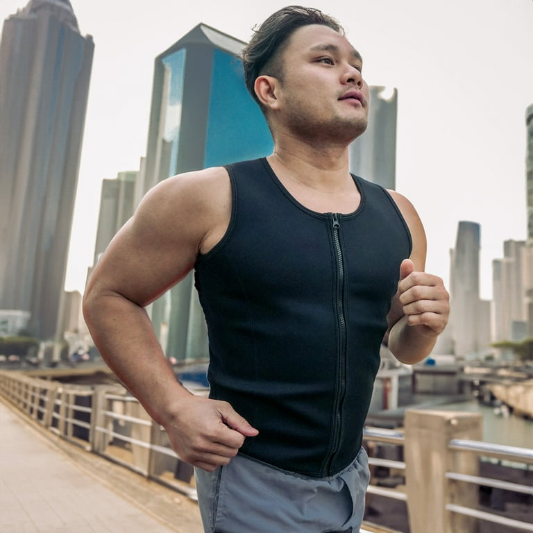 PRCTZ Men s Slimmer Sauna Vest Weight Loss Sauna Suit Black Sizes M L XL