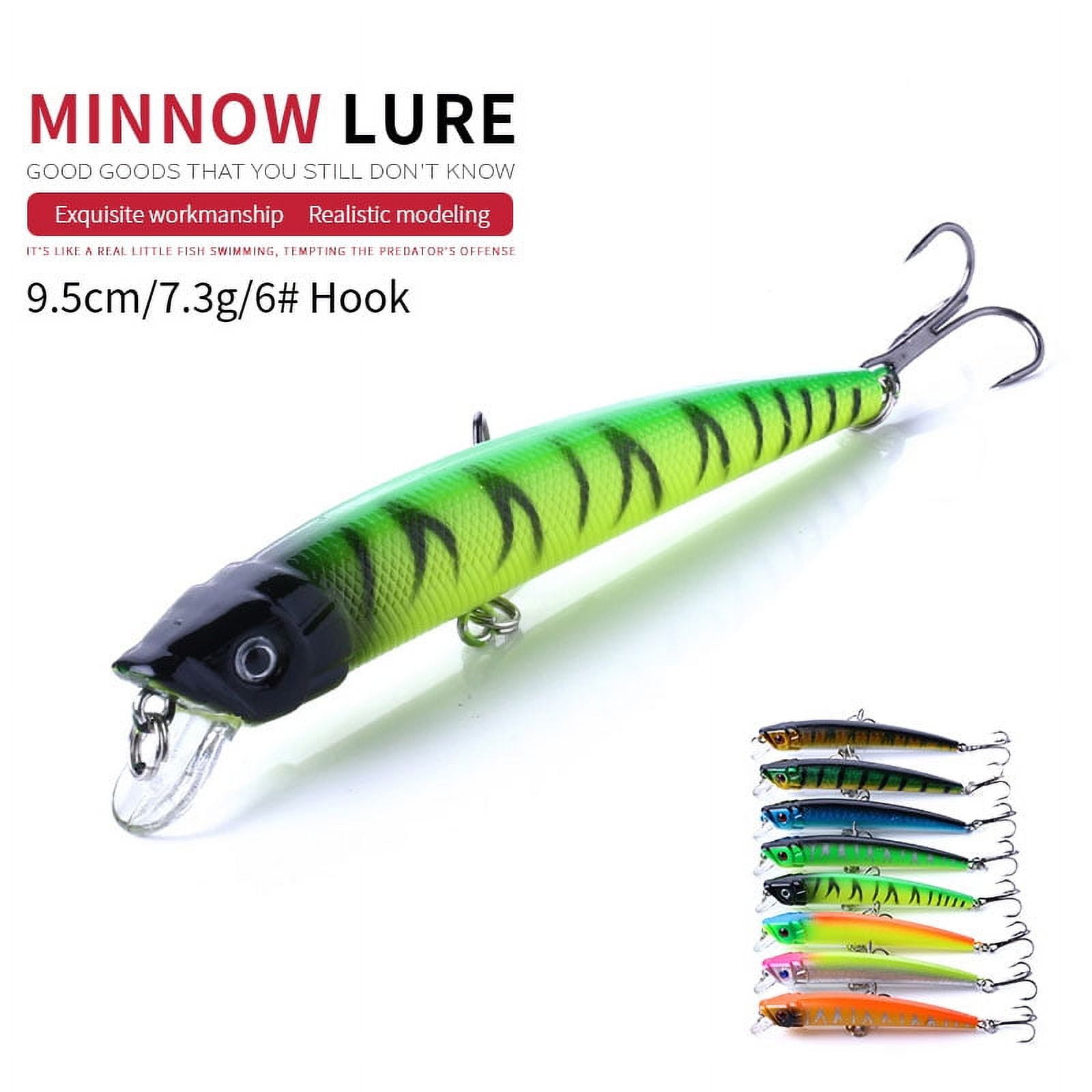 HENGJIA Minnow Bass Fishing Lures - Jerkbait Lure Set Hard Baits Crankbait for Catfish Trout Walleye Fishing Bait 8Pcs/kit