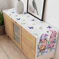 thumbnail image 4 of Blue Purple Gnomes Table Runner - 90 Inch Long, Kitchen Dining Table Runner Dresser Scarves, Spring Country Hydrangea Flower Leaf Farmhouse Decor for Coffee Tables Wedding Party Banquet, 4 of 8