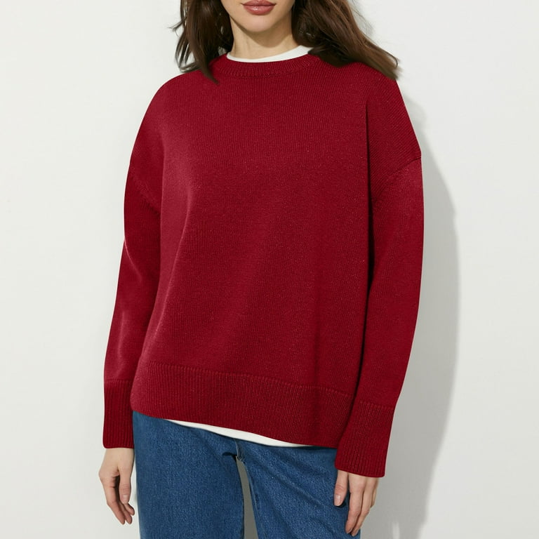 Petite crew neck sweaters hot sale