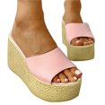 thumbnail image 4 of Slippers for Women,Wedges Shoes Toe Ladies Slippers For Women Causal Slippers Classic Fit Sandals Slipper,Womens Slippers,Pink,8.5, 4 of 8