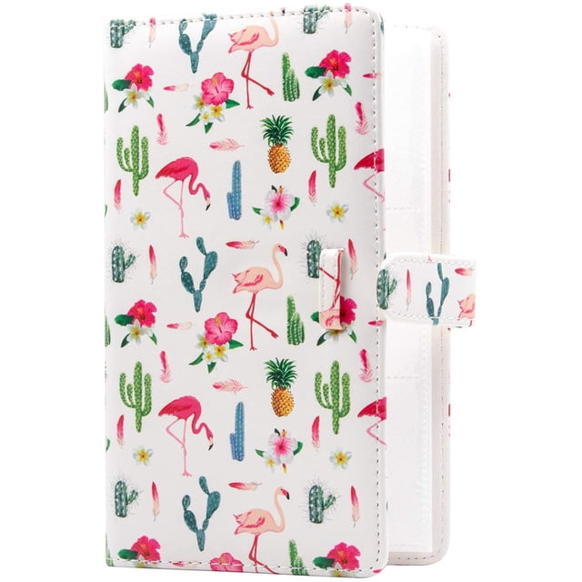 96 Pockets Mini Photo Album for Fujifilm Instax Mini Camera, Polaroid Snap, Z2300, SocialMatic Instant Cameras & Zip Instant Printer (96 Pockets, White Flamingo)