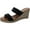 Black, variant on André Assous Womens Aria Leather Slip-On Wedge Sandals