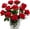 Red, variant on Roses Artificial Flowers Realistic Single Stem Flowers Silk Rose Bouquet for Wedding Party Office Home Decor (Red)