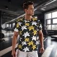 thumbnail image 3 of Wukai Lilies Flowers Print Men's Short-Sleeved Mesh T-Shirt,Quick-Dry Short Sleeve Workout T-Shirt-3X-Large, 3 of 8