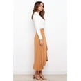 thumbnail image 4 of Wenseny Women’s Satin Asymmetrical Long Wrap Skirts Ruffled Hem Midi Skirt Khaki L, 4 of 7