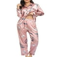 thumbnail image 2 of Women‘s Pajama Set Print Long Sleeve Button Down Tops + Pants 2-Piece Sleepwear Loungewear, 2 of 4