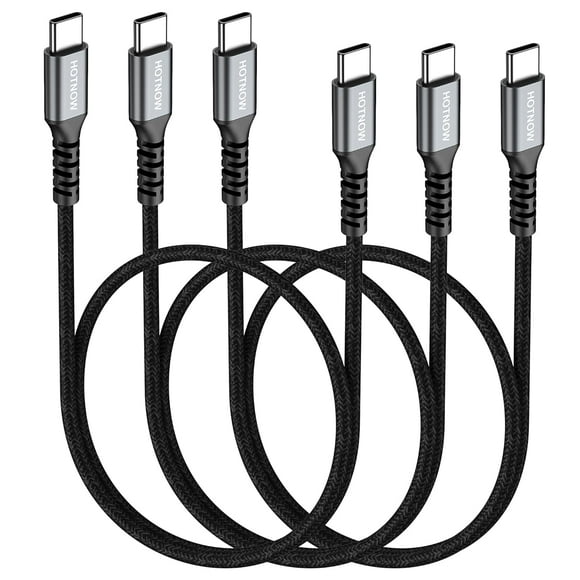 shiyou-USB C to USB C Cable 1.5FT 3 Pack, Short USB-C 65W Fast Charging USB2.0 Cords for Samsung Galaxy S21/S21+/S20+ Ultra, Note 20/10 Ultra, Air 2020, iPad Pro and Power Bank.