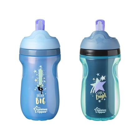 12 Ounce Kids Cup Tommee Tippee Insulated Straw Toddler Tumbler Cup, 12+ months – 9-Ounce, 2 Pack (Colors May Vary) ()