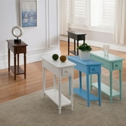 Leick Home 20017-WT Coastal One Drawer Narrow Side Table with Shelf, Orchid White