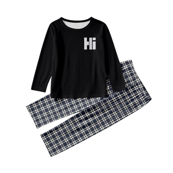 Tisuna Girls Fall Pajamas Set Kids Breathable Long Sleeve Crew Neck Plaid Print Tops And Pants Sleepwear Children'S 2 Pieces Homewear Matching Set Size 2-3 Years