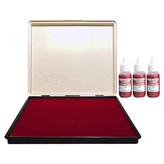 Infusion 8" x 12" Extra Large Industrial Stamp Ink Pad, Your Go to Large Stamp Ink Pad for Bright Color, Even Coverage and Durability, Red Stamp Pad