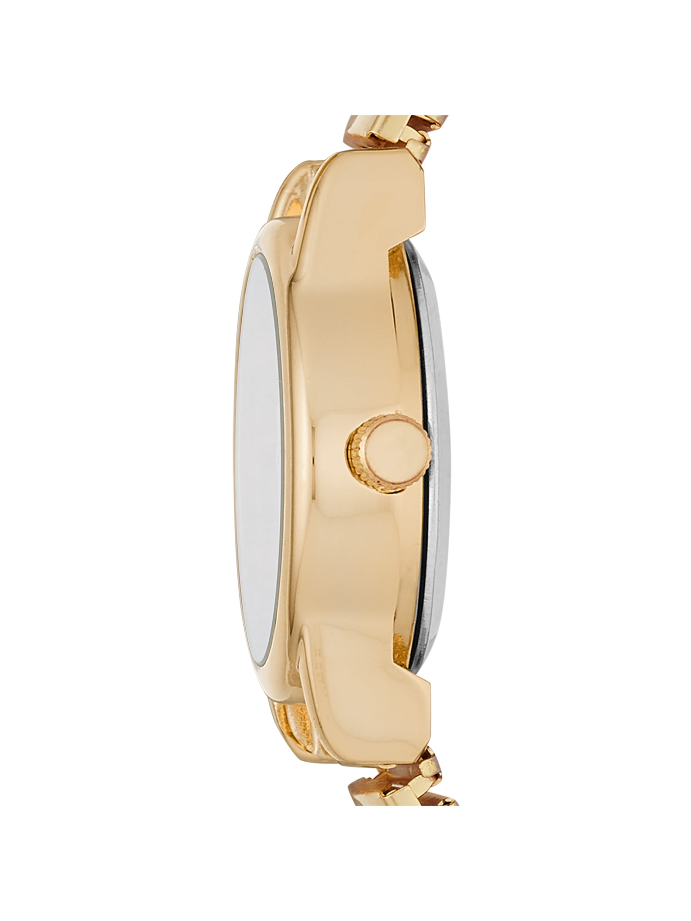 Time & Tru Women's Wristwatch: Gold Tone Oval Case, Easy Read Dial, Expansion Band (FMDOTT008)