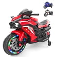thumbnail image 3 of Motocicleta eléctrica para niños YIYI 12V con manillar de carreras color rojo, 3 of 9