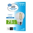 thumbnail image 5 of Great Value 18 Year LED Light Bulbs A19 75 Watts Equivalent, E26, Dimmable Daylight Clear Glass, 4 Pack, 5 of 10
