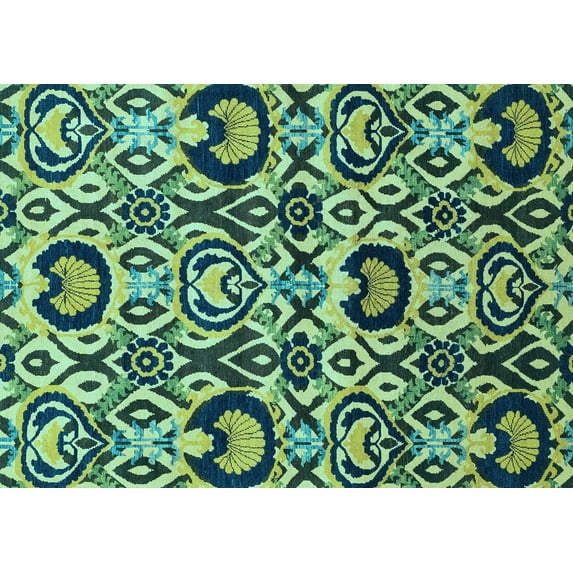 Ahgly Company Indoor Rectangle Abstract Light Blue Modern Area Rugs, 8' x 10'