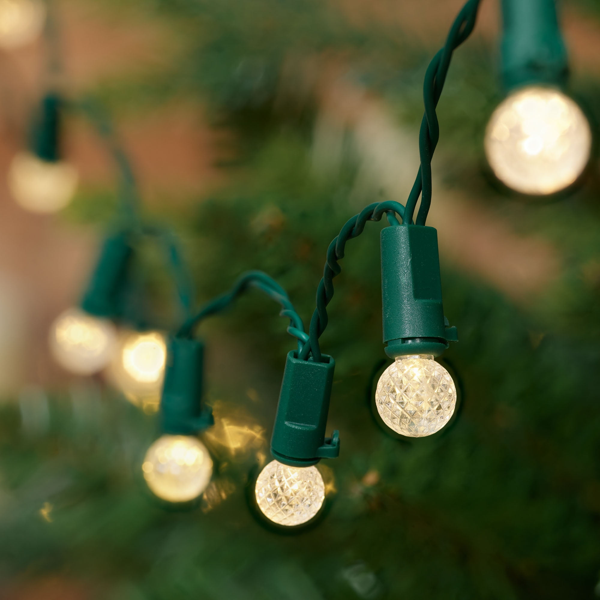Indoor/Outdoor 50-Count Battery-Operated LED 8-Function G12 Christmas String Lights, Warm White, 12.5', by Holiday Time