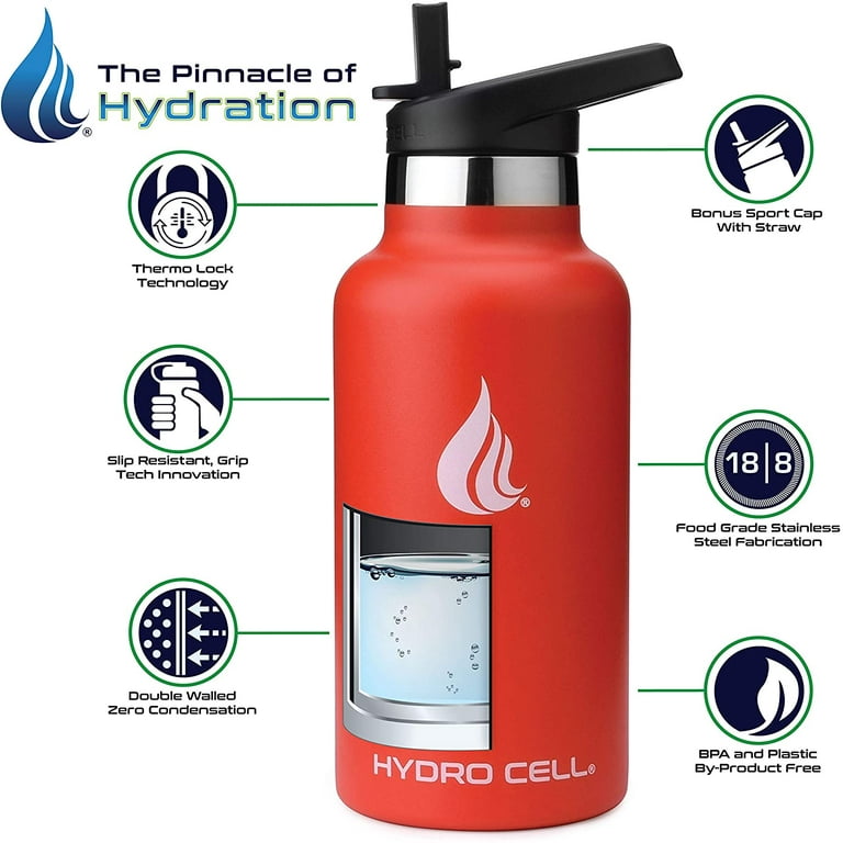 Hydroclear Hydro ss bottle straw lid 32-fl oz Stainless Steel Water Bottle