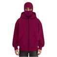 thumbnail image 2 of LEKWK Fleece Hoodies for Men with Mask, Thermal Winter Double Hooded Zip Up Sweatshirt Windproof Outdoor Sports Jacket Outerwear, 2 of 9