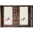 thumbnail image 4 of Beige Bath Hand Towels, 2 Piece, Embroidered Snowman Let it Snow St. Nicholas Christmas, 4 of 9