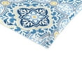 thumbnail image 3 of Jordan Manufacturing 44" x 22" Rave Sky Blue Quatrefoil Rectangular Outdoor Chair Cushion with Ties and Hanger Loop, 3 of 11