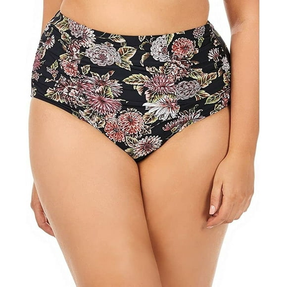 Raisins Curve Trendy Plus Size Juniors' Wild Romance Printed Costa Tummy Control High-Waist Bottoms, Black Multi 22W