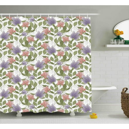 August Grove Burnes Pastel Tulip Flowers Single Shower Curtain
