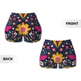 thumbnail image 5 of Fotbe Cinco De Mayo Floral Seamless Shorts, Womens Workout Shorts High Waist Stretch Booty Short for Gym/Yoga/Running/Biking-Small, 5 of 9