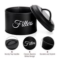 thumbnail image 4 of Coffee Filter Holder w/Lid，Black Coffee Filter Storage Container，Rustic Farmhouse Distressed Coffee Bar Decor（circular）, 4 of 5