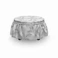 thumbnail image 3 of Black and White Ottoman Cover, Boho Leaves, 2 Piece Slipcover Set with Ruffle Skirt for Square Round Cube Footstool Decorative Home Accent, Standard Size, Black White, by Ambesonne, 3 of 5